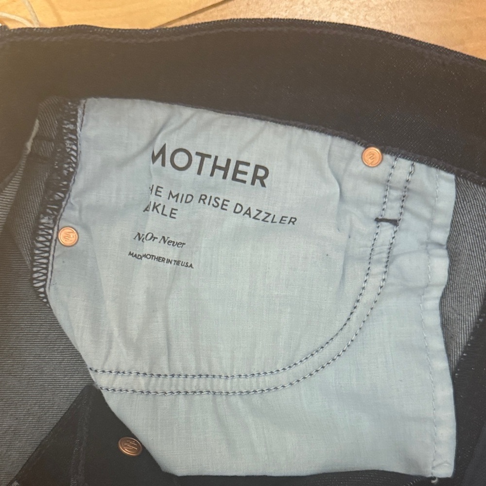 NWT MOTHER Women's Straight Leg Jeans - dark denim color now-now or never - Picture 7 of 14